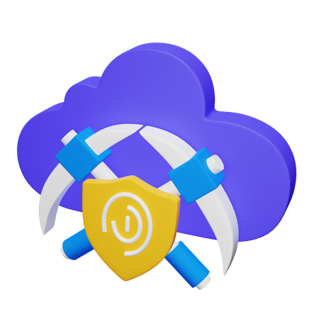 Pivate and Secure Cloud  3D Icon