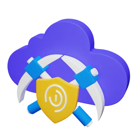 Pivate and Secure Cloud  3D Icon