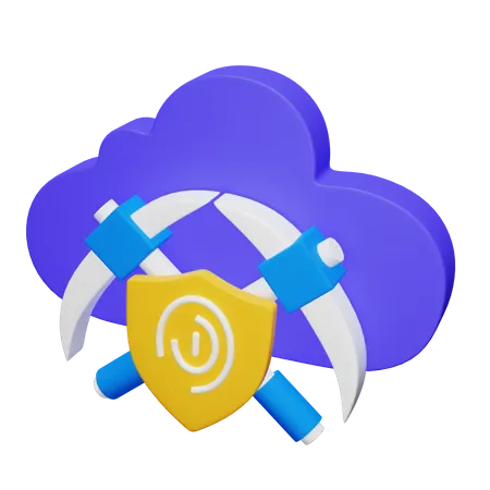Pivate and Secure Cloud 3D Icon