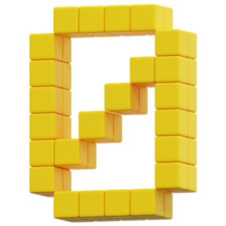 Pixel 0  3D Icon