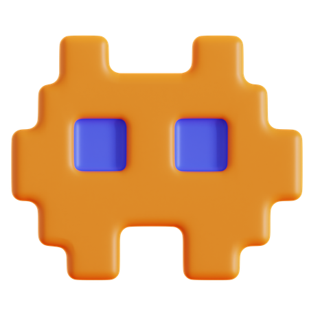 Pixel Alien  3D Icon