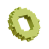 pixel circle 3d illustration