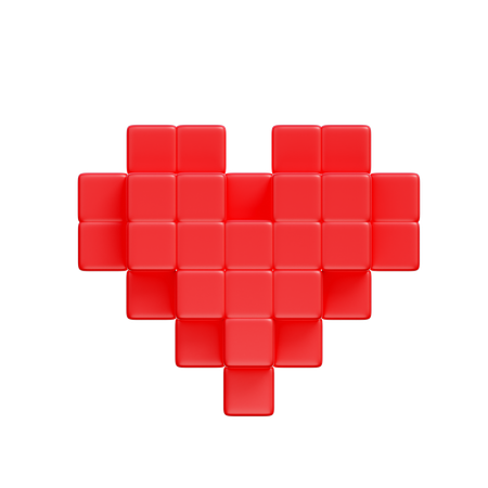 Coeur de pixels  3D Icon