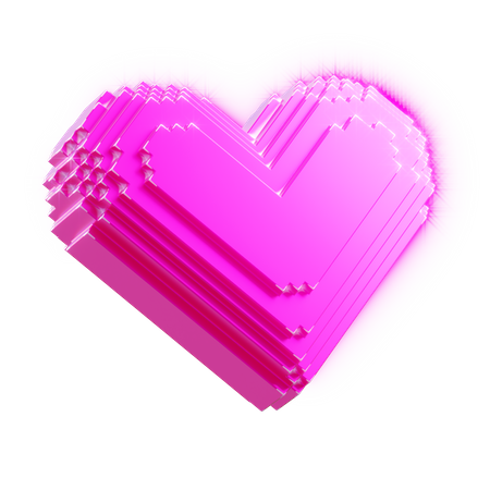 Coeur de pixels  3D Icon