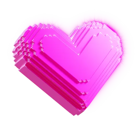 Coeur de pixels  3D Icon