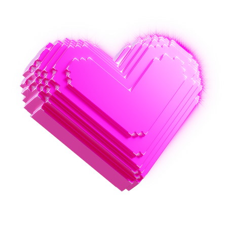 Corazón de píxeles  3D Icon