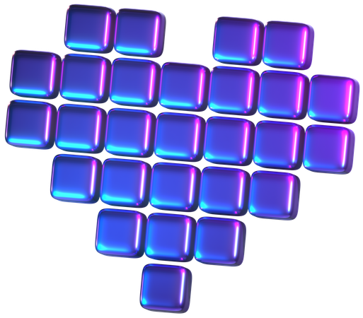 Pixel heart  3D Icon