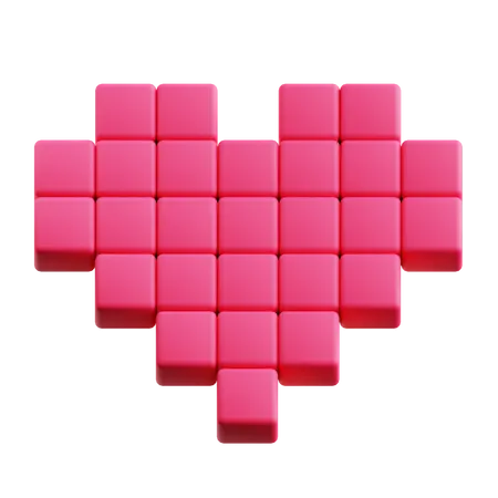 Pixel Heart  3D Icon