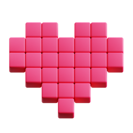 Pixel Heart  3D Icon