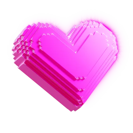 Pixel Heart  3D Icon