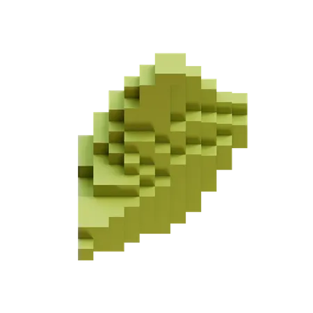 Fracture des cellules de l'herbe pixelisée  3D Icon