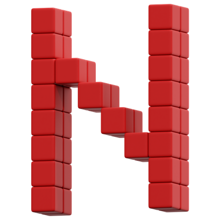 Pixel N  3D Icon