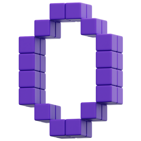 Pixel O  3D Icon