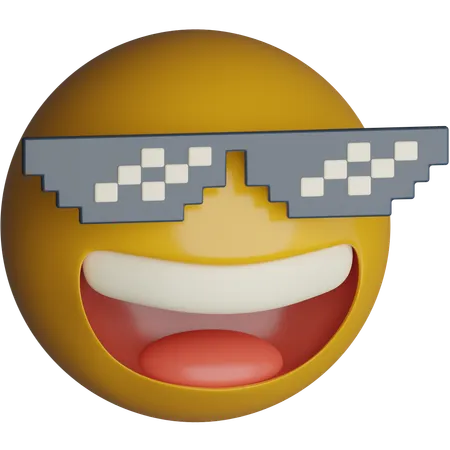 Pixelated Sunglasses 3D Icon