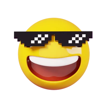 Pixelated Sunglasses Emoji  3D Emoji