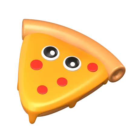 Cute Pizza 3 D Cute Food Icon 3D Icon