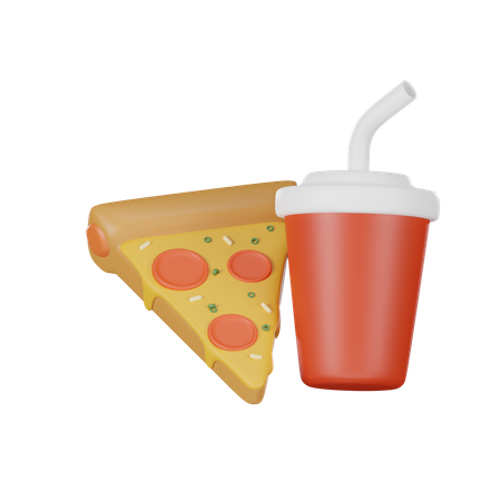 Pizza And Drink  3D Icon