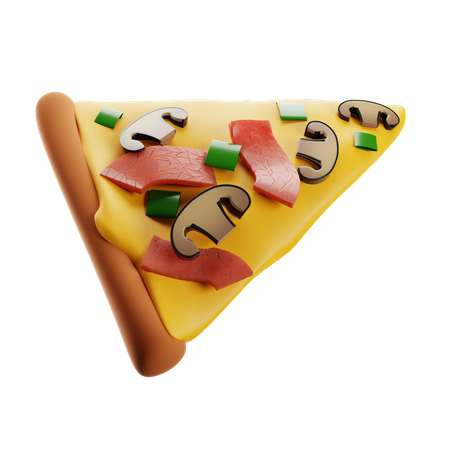 Pizza com presunto  3D Icon