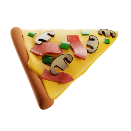 Pizza com presunto  3D Icon