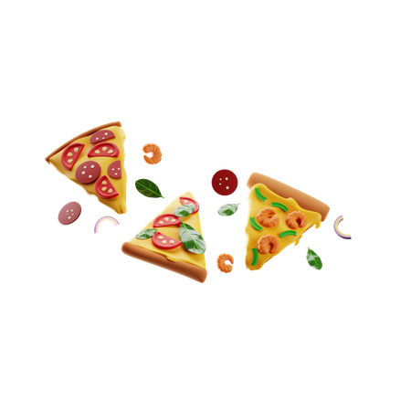 Pizza Composition  3D Icon