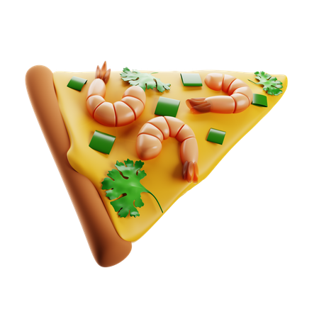 Pizza de camarones  3D Icon