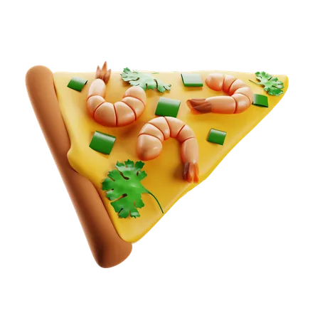 Pizza de camarones  3D Icon