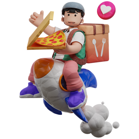 Pizza Delivery  3D Illustration