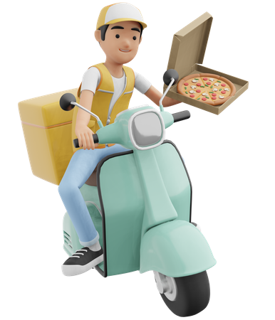 Pizza Delivery  3D Illustration