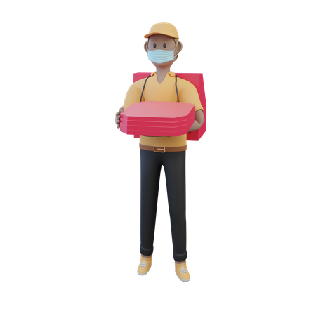 Pizza Delivery in covid duration  3D Icon