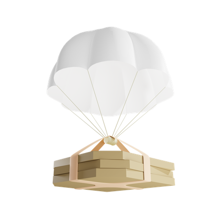 Pizza delivery through air 3D Illustration