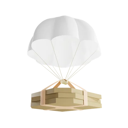Pizza delivery through air  3D Illustration