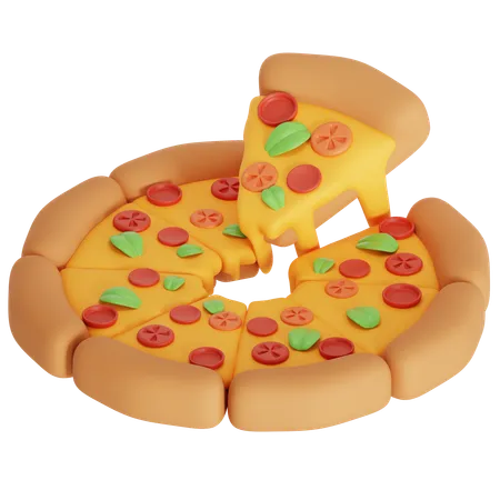 Pizza entera  3D Icon