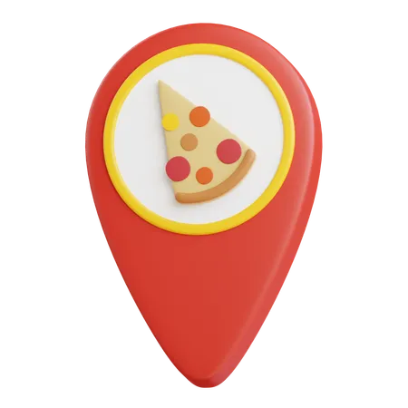 3 D Pizza Location Pin Icon Illustration With Transparent Background 3D Icon