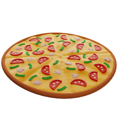 Pizza mit Pilzen  3D Icon