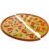 double pizza 3d illustration