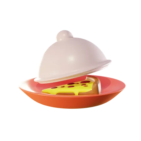 Pizza On Plate  3D Icon
