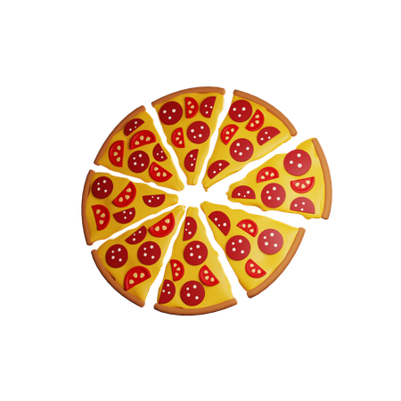 Pizza en rodajas  3D Icon