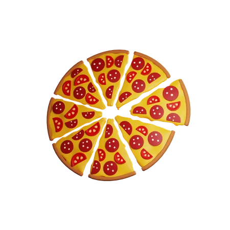 Pizza en rodajas  3D Icon