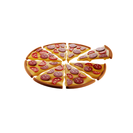 Pizza en rodajas  3D Icon