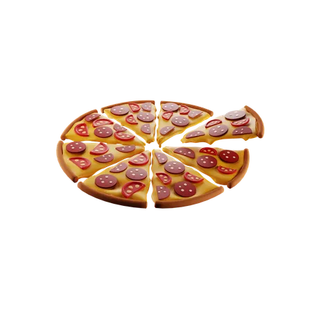 Pizza en rodajas  3D Icon