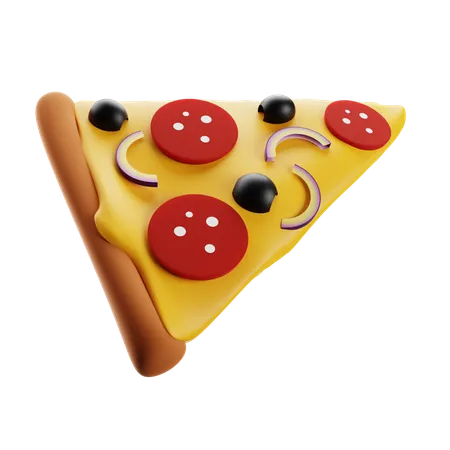3 D Rendering Of A Pepperoni And Olive Pizza Slice 3D Icon