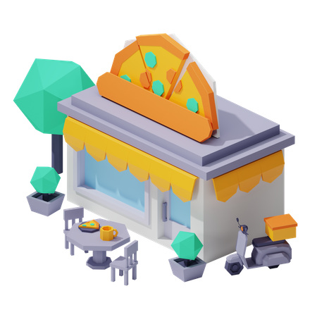 Pizza Shop  3D Icon