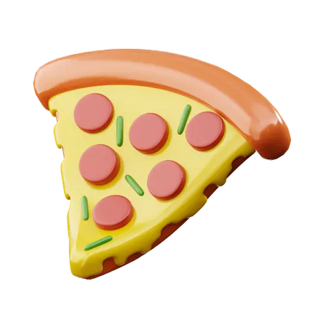Pizza Slide Food 3 D Icon 3D Icon