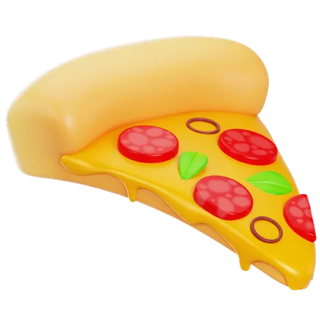 3 D Pizza Slice Cartoon Icon Illustration 3 D Food Object Icon Concept Isolated Premium Design Triangular Slice Of Pepperoni Cheese Pizza Isolated On Transparent Background 3 D Render Illustration Style 3D Icon
