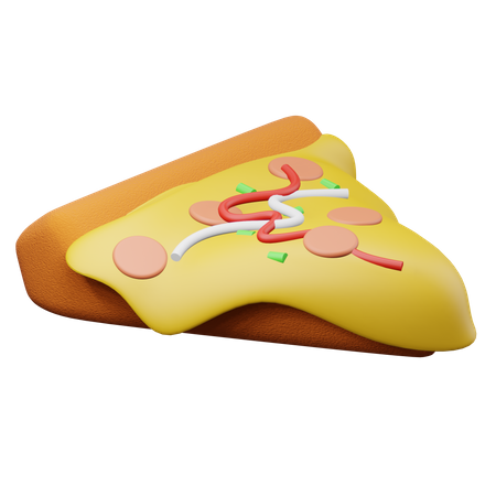 Pizza Slice  3D Illustration