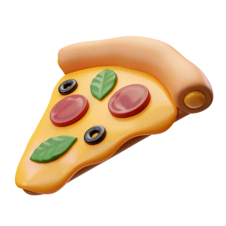 3 D Render Illustration Slice Of Pepperoni And Olives Pizza 3D Icon