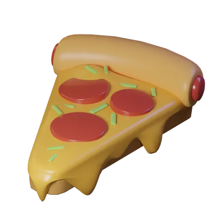 Slice Of Pizza With Three Slices Of Sausage 3D Icon