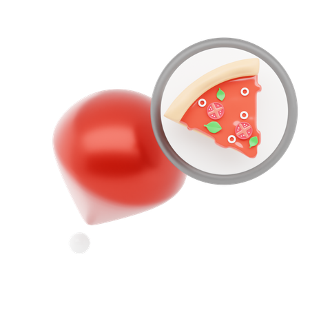 Pizza Store Pin  3D Icon