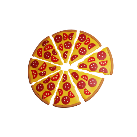 Pizza en tranches  3D Icon