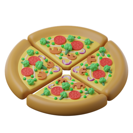 Pizza vegana  3D Icon